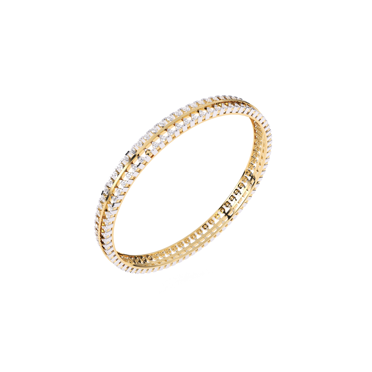 Round Single Line Lab grown Diamond Bangle